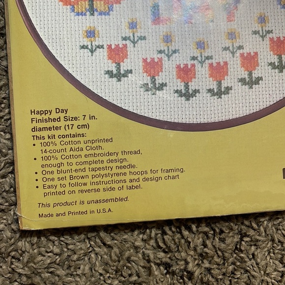 “Have a Happy Day” 7inch Counted Cross Stitch Hoop - Picture 3 of 4